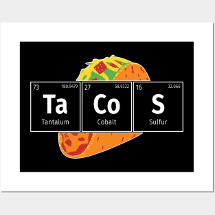 Mexican Tacos Periodic Table Elements Funny Science Posters and Art
